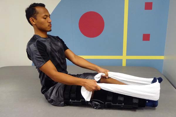acl exercises long sitting towel calf-stretch 2