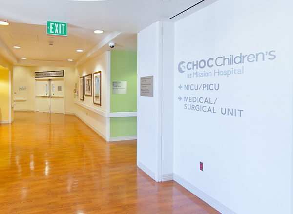 Hallway view at CHOC Children's at Mission Hospital