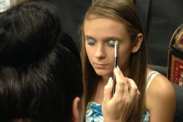Applying make-up for the Oncology Prom