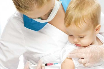 Young child getting a vaccination