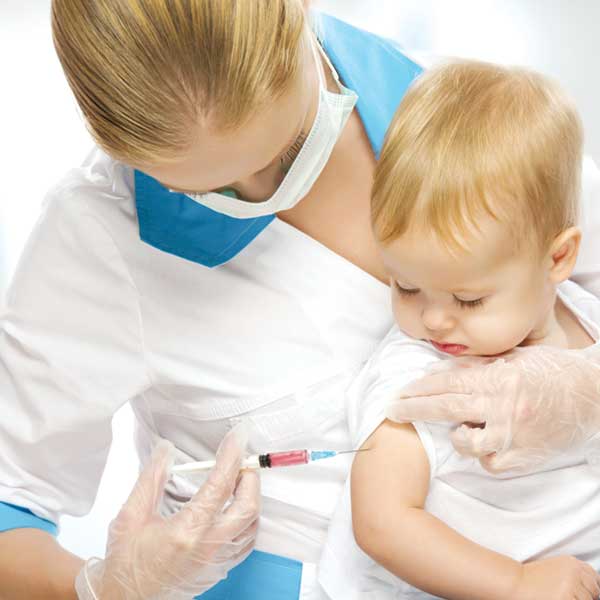 Young child getting a vaccination