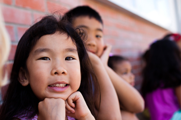 Kids outside school