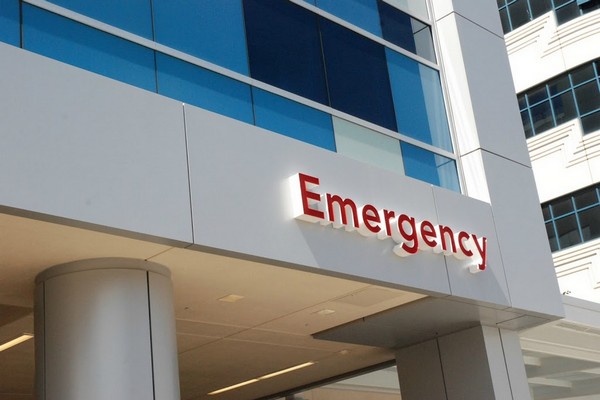 Exterior emergency department sign