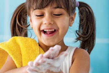 Learning the good habit of washing your hands