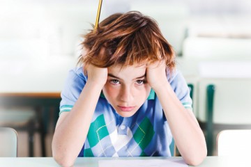 Boy showing signs of anxiety
