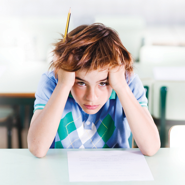 Boy showing signs of anxiety