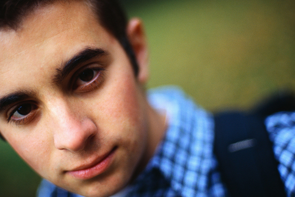 Close-up of teen boy