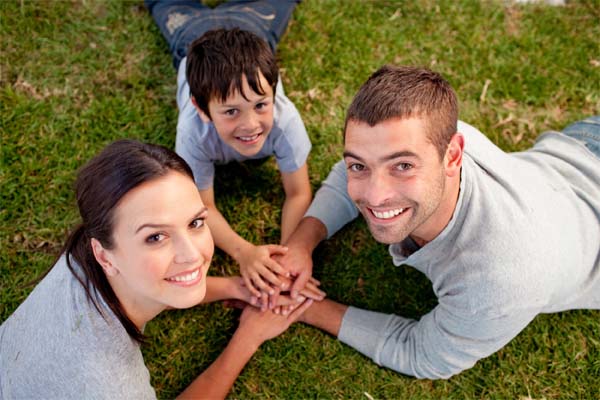 Happy family at the park