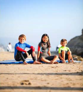 Three kids at the beach
