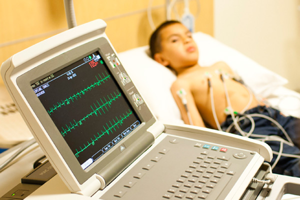Boy having an electrocardiogram