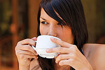 Girl drinking coffee