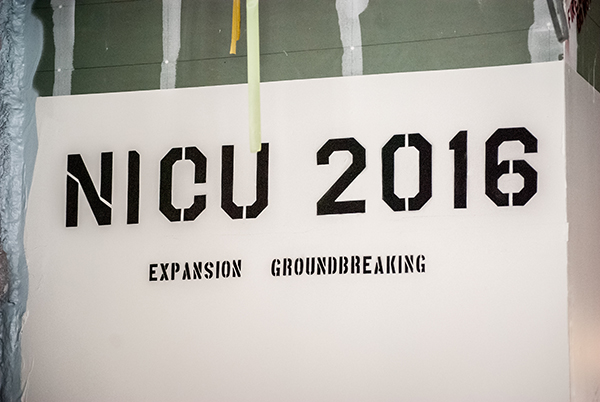 NICU groundbreaking signage