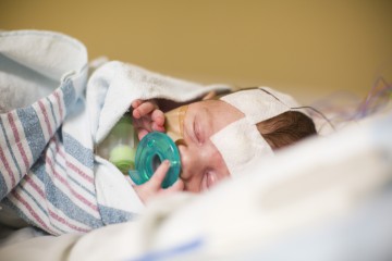 Baby sleeping with a vent