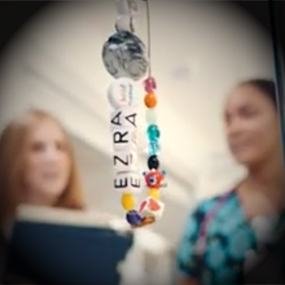 Bravery beads with nurses in the background