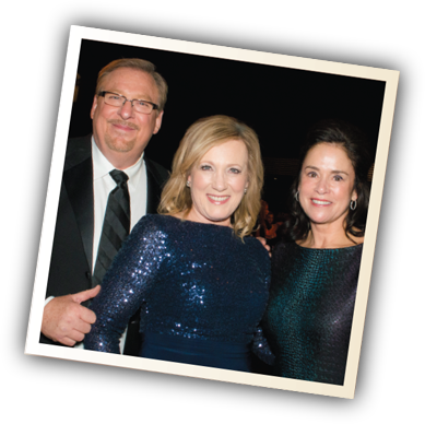 (from left to right) Rick Warren, Kay Warren and Kim Cripe, CHOC President and CEO, at the CHOC Cherishes Children Gala