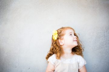 Happy little girl profile