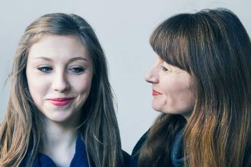 Mom and daughter talking to each other