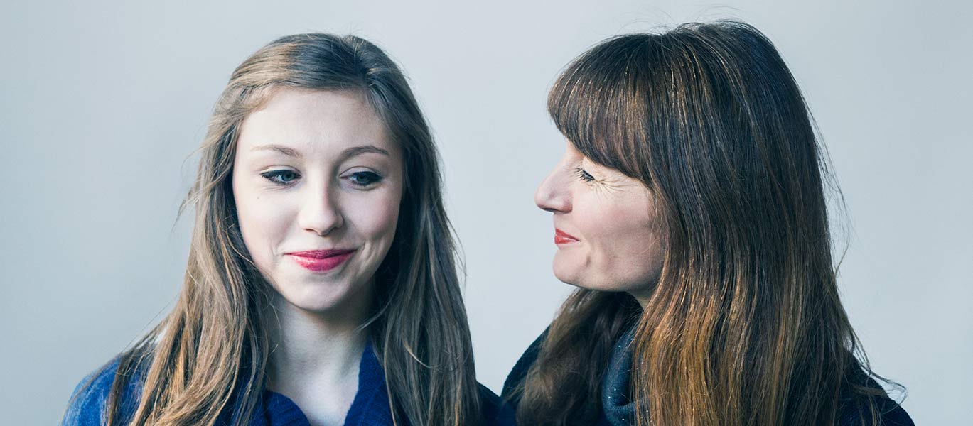 Mother and daughter talking
