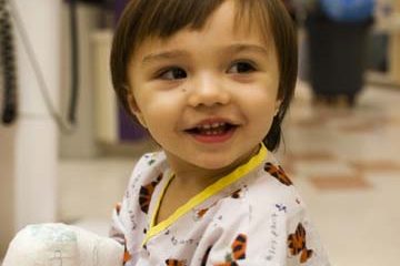 Cute toddler girl in the hospital