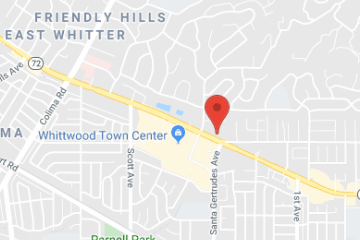 map of pediatric urgent care in whittier