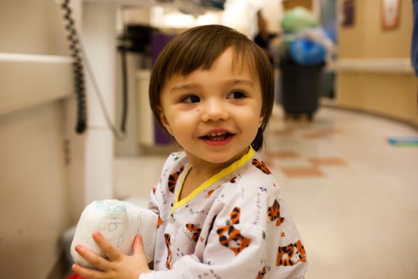 young hospital patient with cast