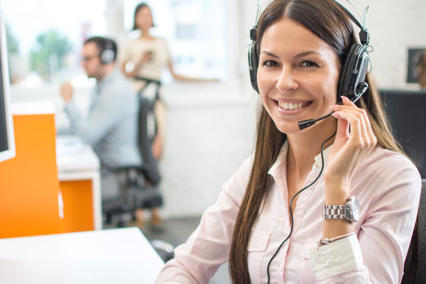 Woman wearing head phones