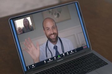 Laptop with telehealth image