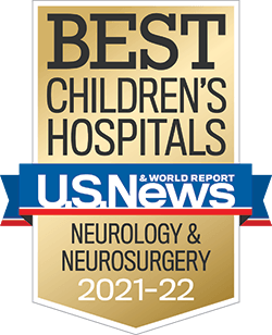 US News and World Report badge honoring CHOC neurology and neuroscience as a top specialty in 2021-22